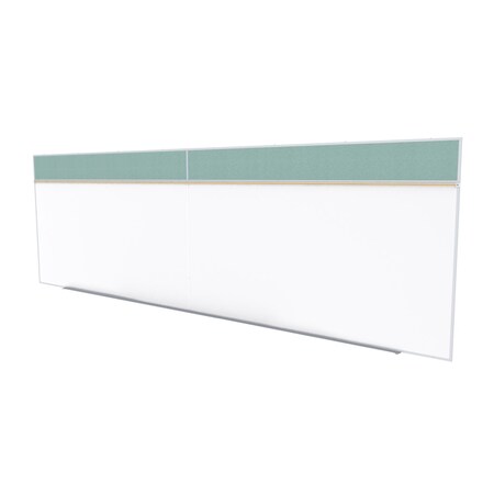 Ghent Combo Whiteboard/Bulletin, Mag Por/Vnyl, Styl A, 5 ft H x 16 ft W, Stone SPC516A-V-199